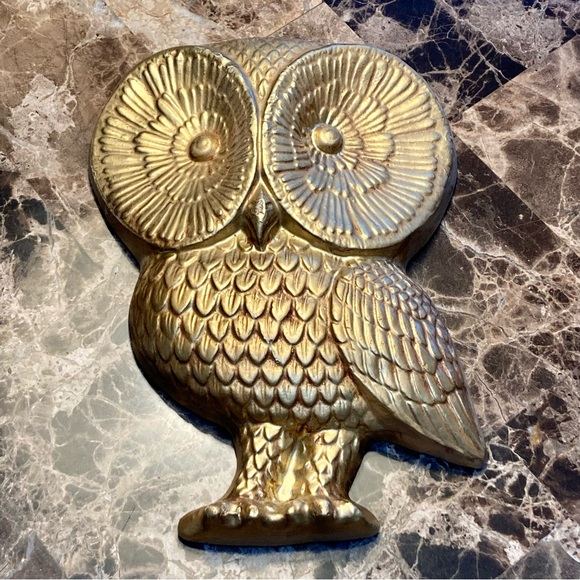Vintage Chalkware Owl Wall Hanging - Picture 3 of 13